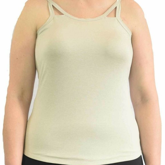 Mastectomy Camisole with Integrated Prosthetics, Small w B Cup, NWT, Oat, Cut-Ou - Picture 8 of 8